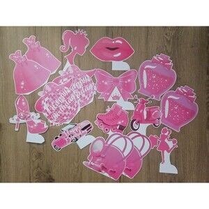 12 Pack of Pink Girls Birthday Honeycomb Centerpieces 3D Table Decorations